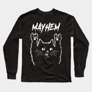 mayhem metal cat Long Sleeve T-Shirt